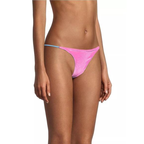 PEIXOTO Gema Scrunchie Strap Bikini Cheeky Bikini Bottom Bubble Gum Pink sz L - Picture 1 of 6